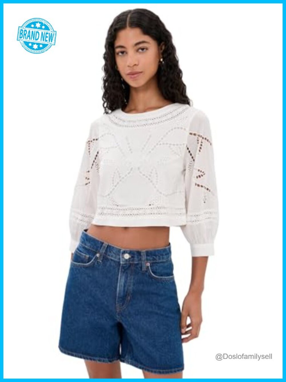 Cleobella Matisse Top Cotton Voile Crochet Lace Long Sleeve Blouse